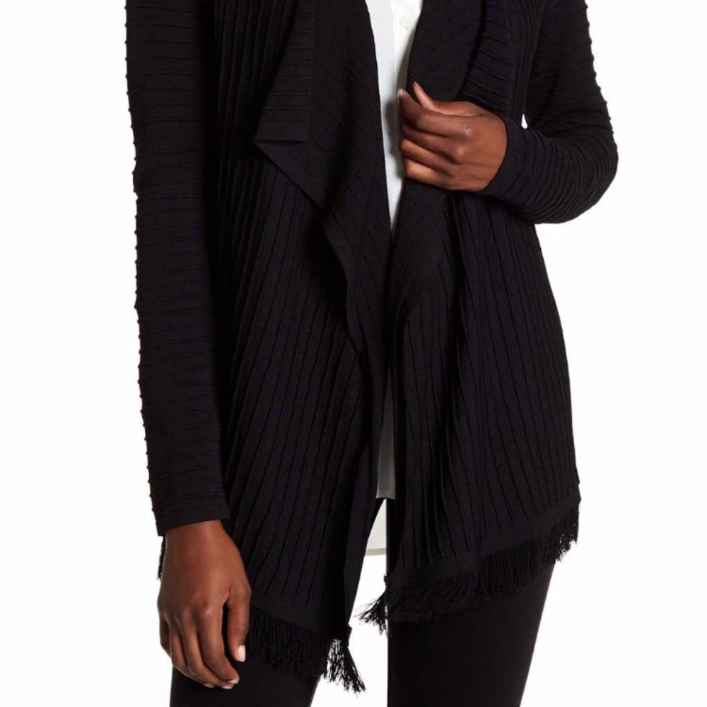 New TOMMY HILFIGER Cozy Open Fringe Cardigan